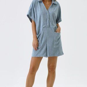 Nothing Fits But Maternity Gigi Terry Romper Baby Blue Size L